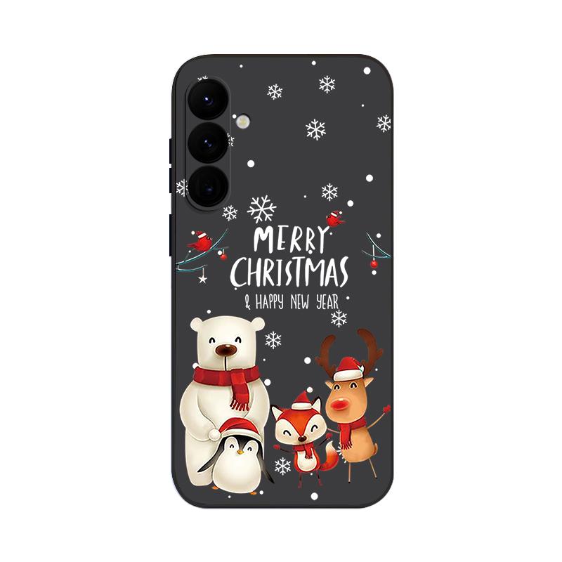 Christmas Bear Elk Phone Case For Samsung Galaxy S25 Ultra S24 Plus S22 S23 S21 FE A15 A16 A17 A35 A36 A54 A55 A56 Shockproof Soft TPU Lanyard Cover