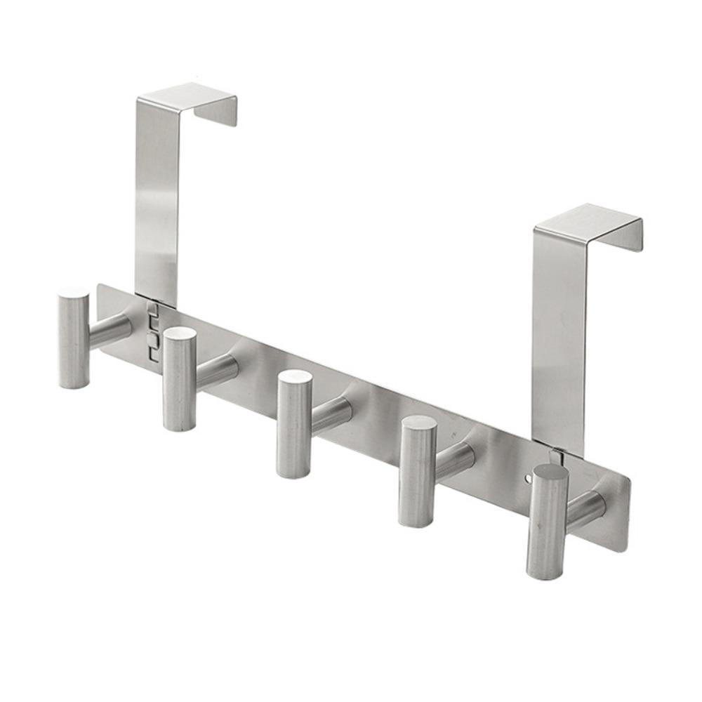 Stainless Steel Over Door Hook Heavy Duty T-Shaped Door Hanger Space-Saving No Drill Bag Storage Holder