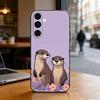 Lazy Otter Phone Case Black Silicone Soft For Samsung Galaxy A73,A72,A71,A70,A53,A52,A51