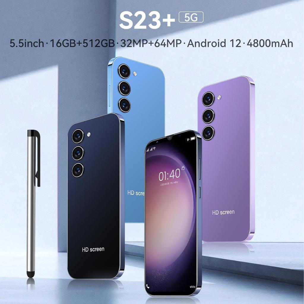 Cross-border S23+ Android Smartphone with HD Large Screen, 512GB Storage, 4G Network