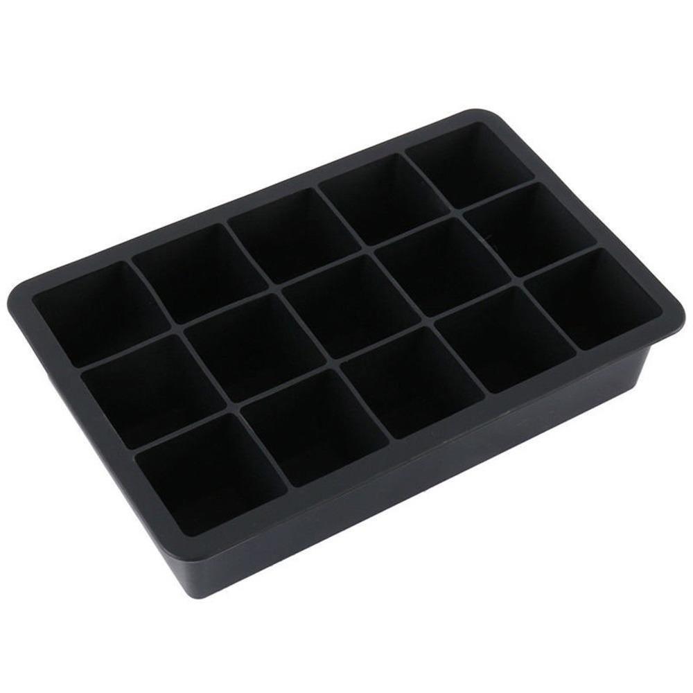 Food Grade Silica Gel Ice Cube Tray Large Mould Cake Baking Mold 15 Grids