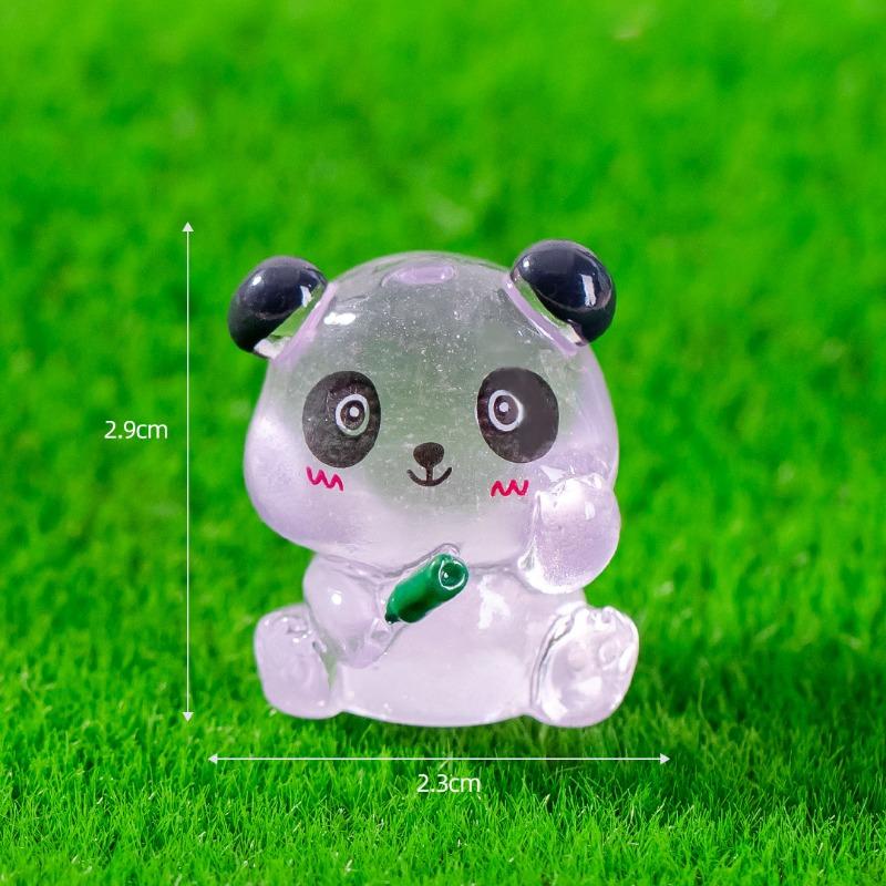 Micro-landscape Glow-in-the-dark Red Panda Cute Animal Figurines Garden Decoration Accessories Car Desktop Resin Small Ornaments