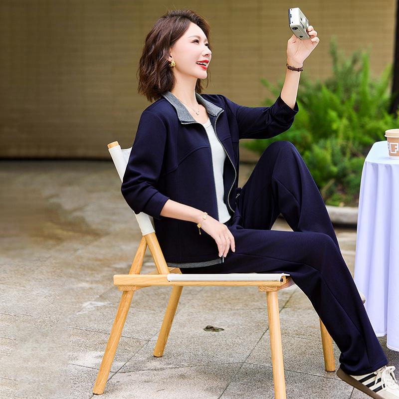 2025 Trendy Autumn Cardigan Sweatshirt Set for Stylish Middle-aged & Elderly Women - Versatile Two-piece Outfit