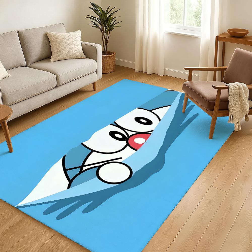Doraemons Cartoon Fans Floor Mat Soft Thickened Absorbent Non-Slip Bedroom Living Room Door Mat Home Decor Flannel Rugs