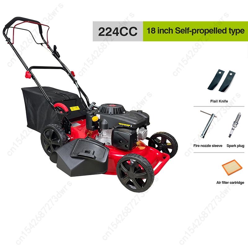 Benzynowa Czterosuwowa 9/10 KM Wysokiej Mocy Pchana/Automatyczna Kosiarka do Trawy 8-Stopniowa Regulacja Wysokości Ogród Willa Kosiarka do Trawy