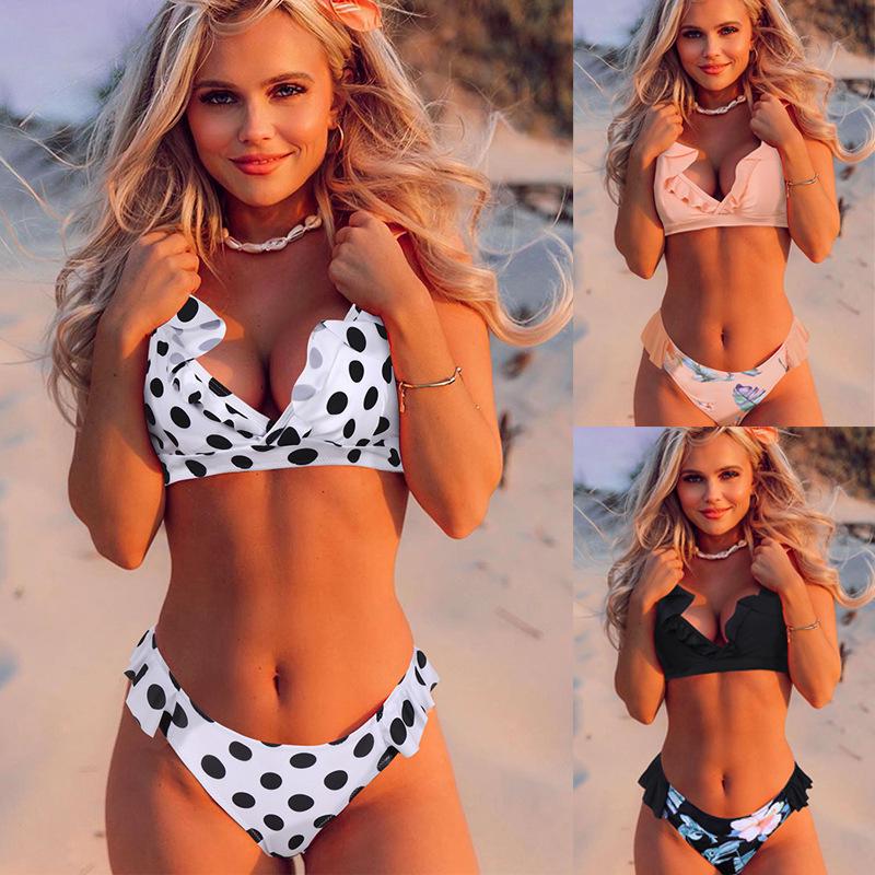 

Women s European & American Ruffle Bikini - Sexy, Gathered, High-End Swimwear XL
