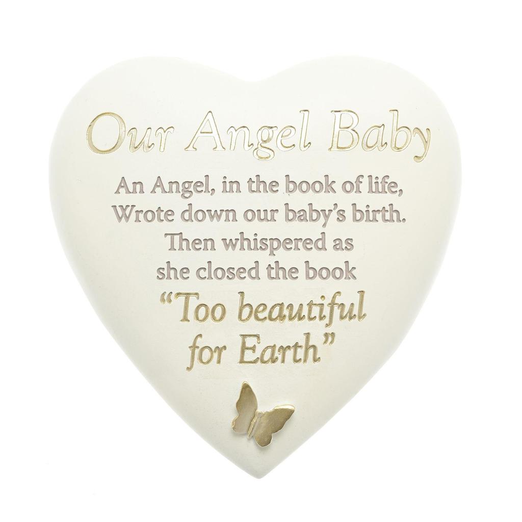 Thoughts Of You Graveside Heart Plaque - Angel Baby