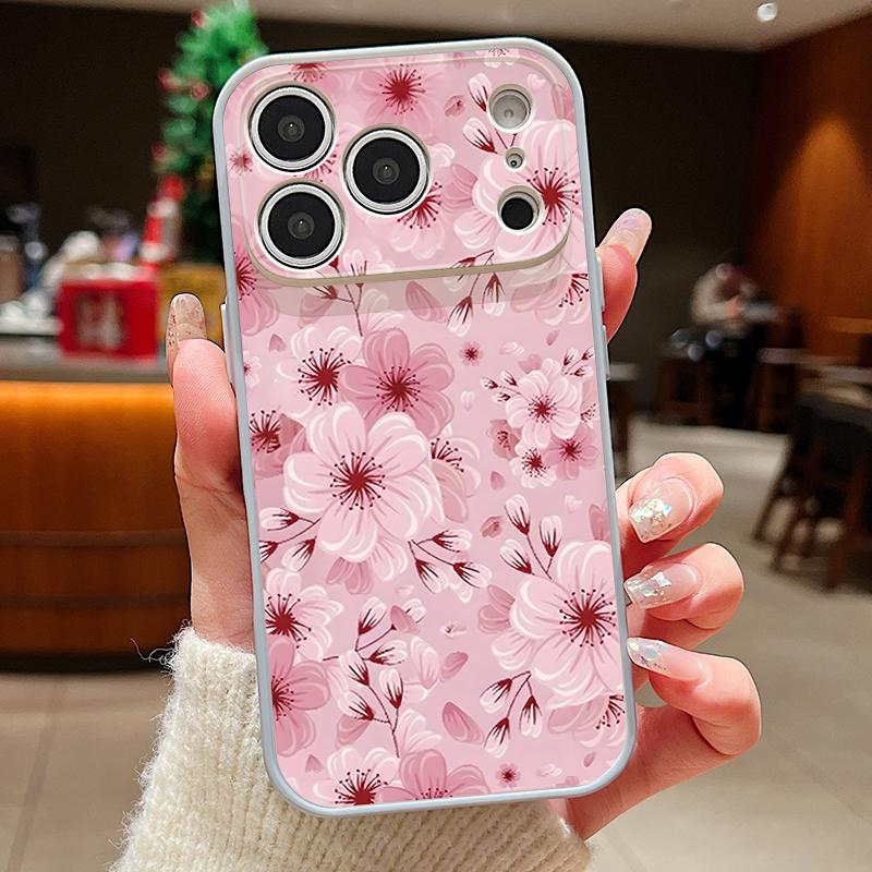 Full Screen Peach Blossoms Case For iPhone 17 Pro Max Magnetic For Magsafe Skin Feeling Cover For iPhone 16 15 14 13 Pro Max