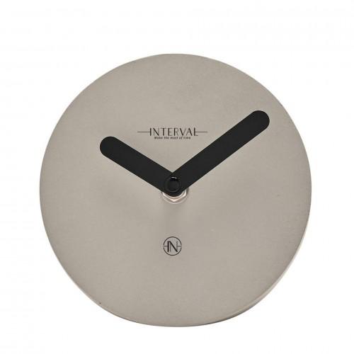 Interval Round Cement Mantel Clock - 13cm grigio