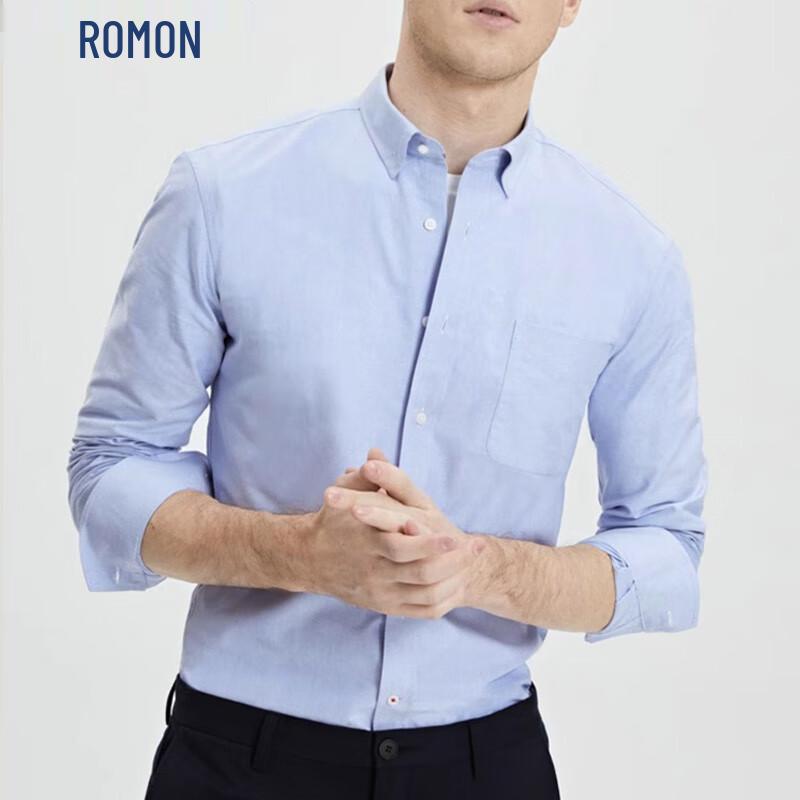 

ROMON Мужская оксфордская рубашка с длинным рукавом в стиле business casual 5XL