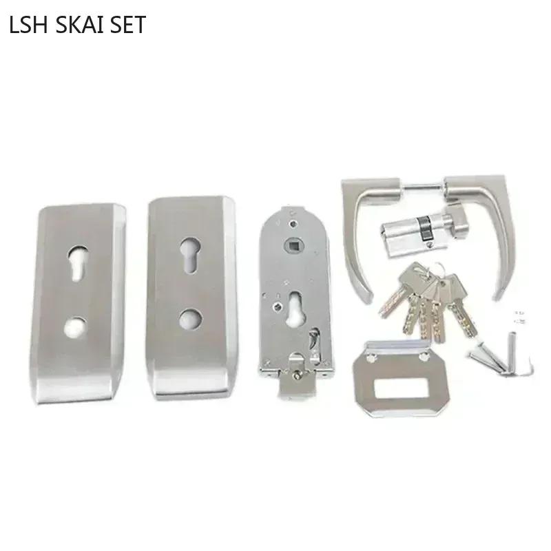Büro Glastürschloss Badezimmer Edelstahl Griff Türschloss Schlafzimmer Balkon Glastür Lockset Home Security Hardware