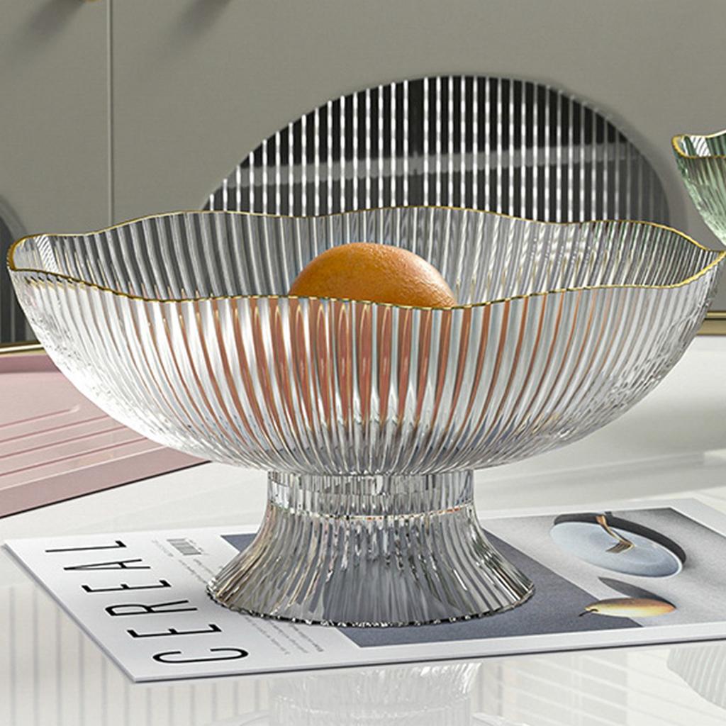 Plastic Footed Fruit Plate with Draining Hole Detachable Base Household Living Room Coffee Table