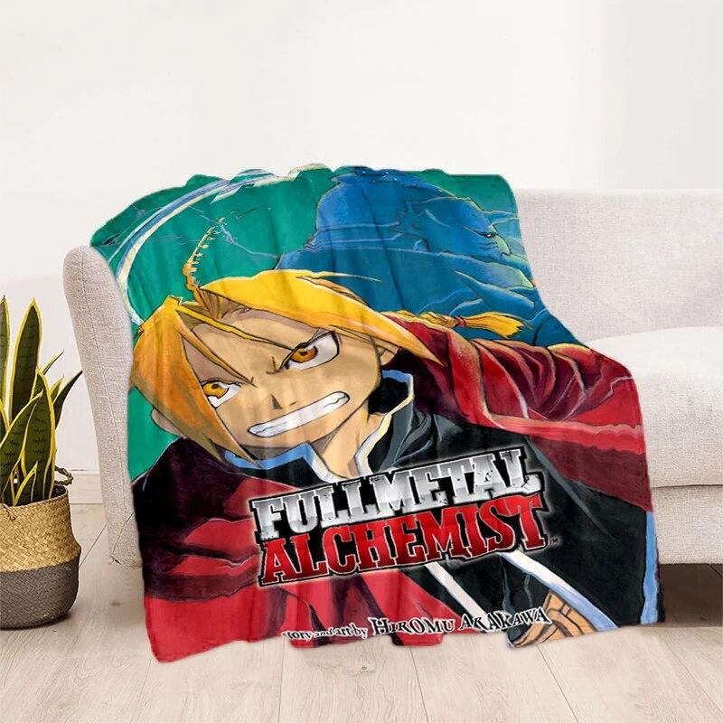 Fullmetal Alchemist Soft Plush Sofa Bed Throwing Cartoon Picnic Thin Blankets Modern Flannel  Cover Gedruckt Bettdecke Geschenk