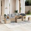 VidaXL Garden Lounge Set with Cushions 7 Pcs, Patio Sofas, Patio Furniture Set, Outdoor Furniture, Beige 3273544