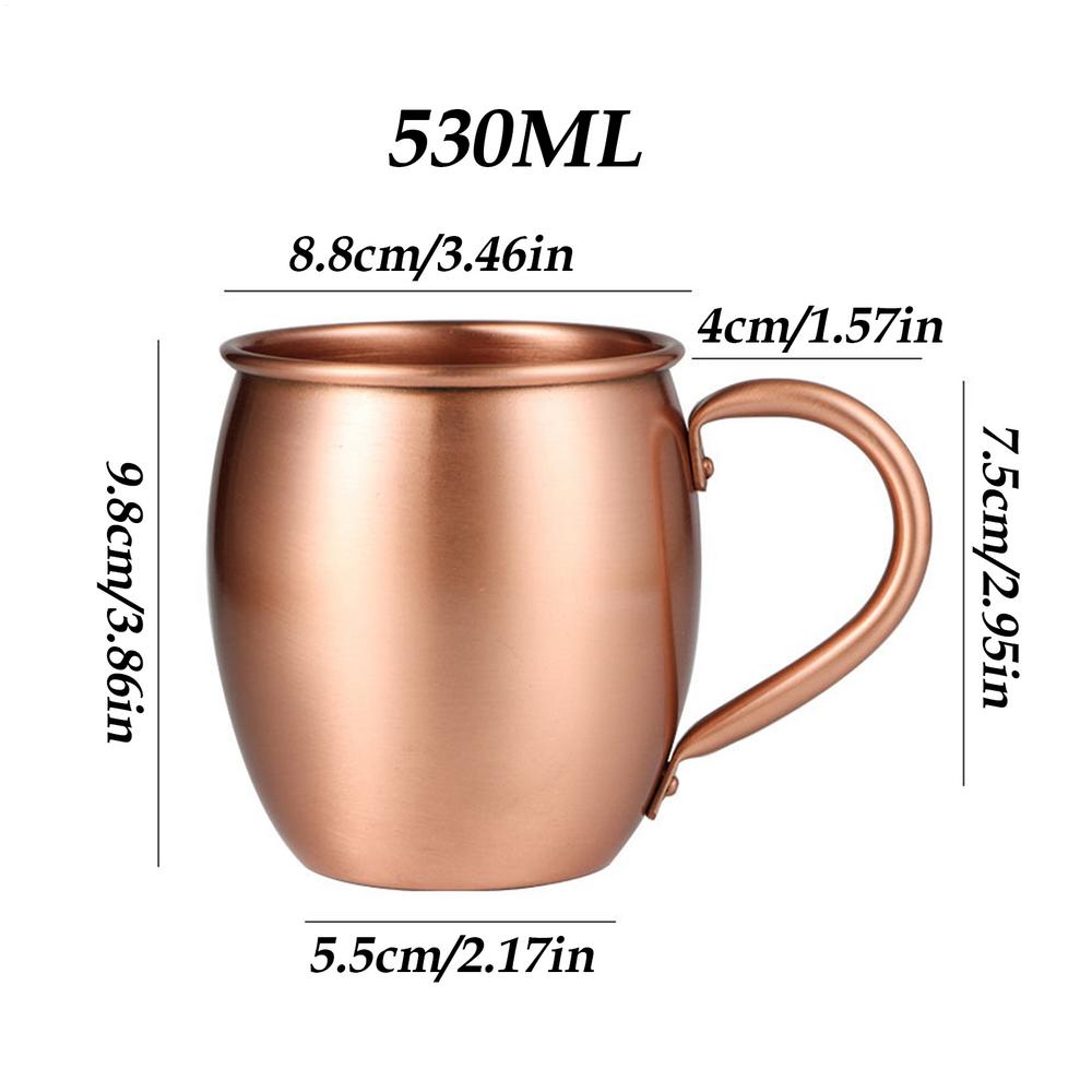 

Copper Mule Mugs Handcrafted 530ml Hammered Drinkware Copper Moscow Mule Mugs for Christmas Kitchen Bar Drinking Water Tea Beer Standard