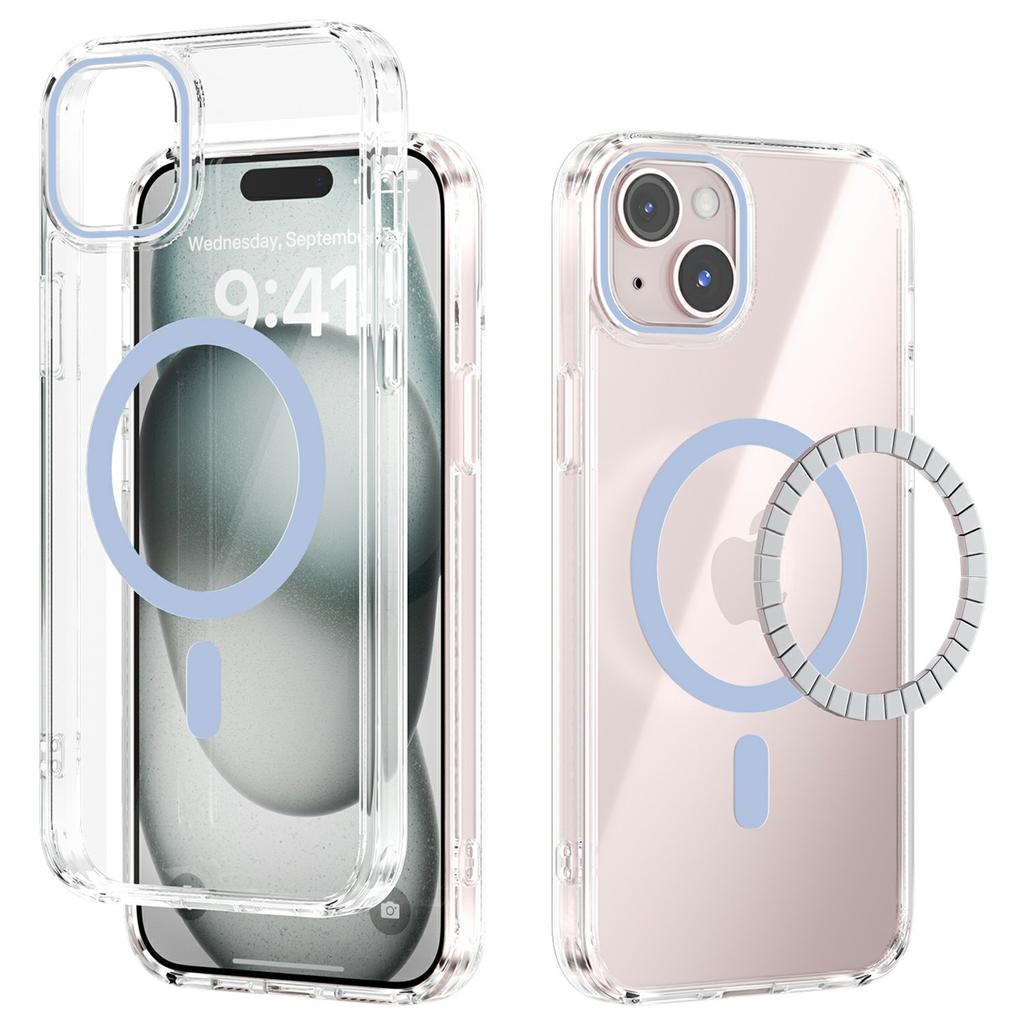 For iPhone 14 Case Compatible with MagSafe Anti Scratch Clear TPU PC Phone Back Cover
