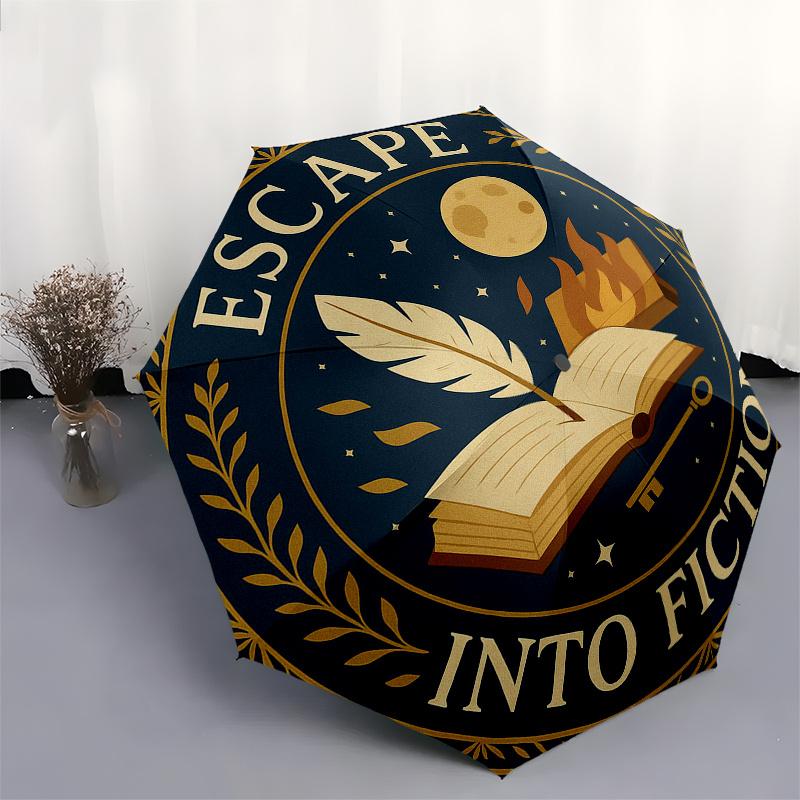 Escape into Fiction: A Magical Reading AdventureUmbrella, Portable 3-Fold Compact Umbrella for Men & Women Gift