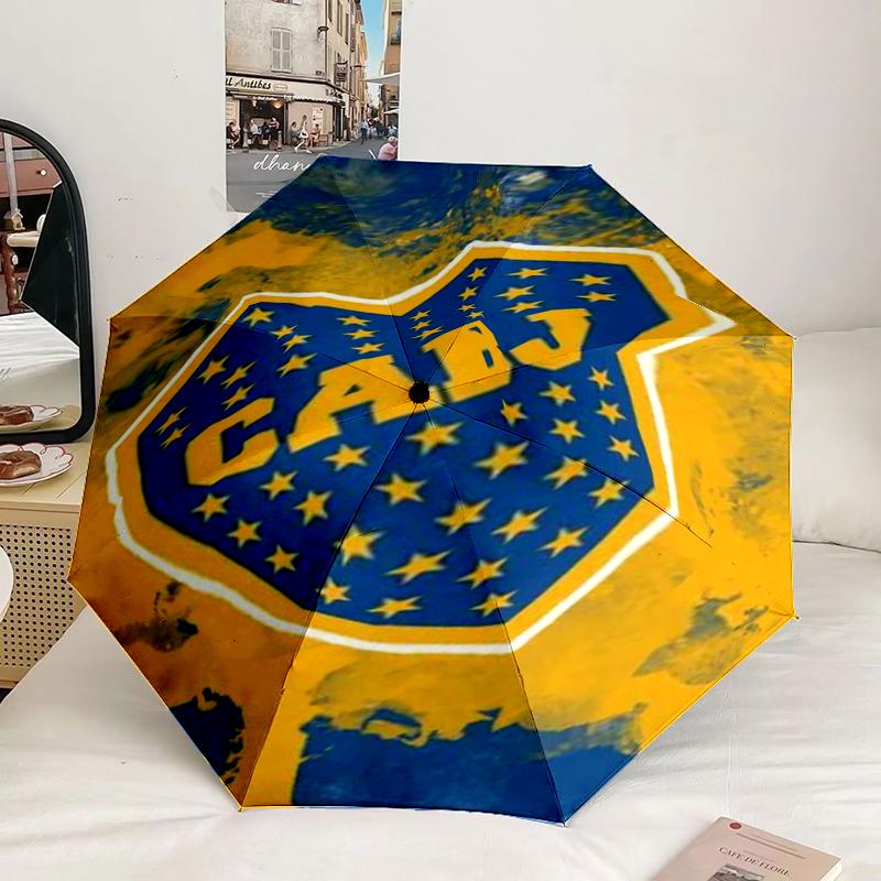 Football Club Emblem Umbrella 8-Frame for Travel, Camping, Casual Lightweight Portable Umbrella, Essential for Every Family Holidays Gift