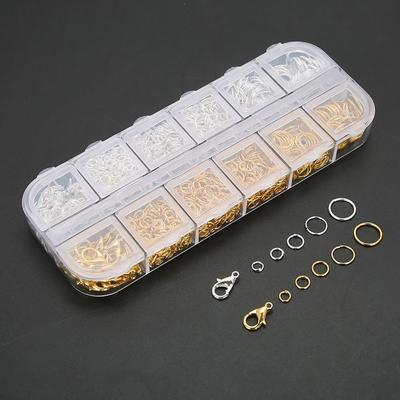 Multi-Purpose Silver Gold Colors Jump Rings Kit Straight Mouth Pliers Zinc Alloy Lobster Clasps Repair Kit Repair