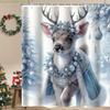 Christmas Tree Reindeer Bathing Curtain  Bathroom Shower Curtain Waterproof With 12 Hooks Fishes Home Deco Free Ship