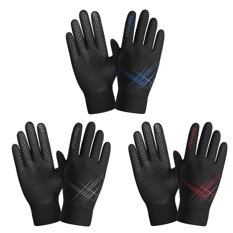 Winterhandschuhe für Erwachsene, warm, Touchscreen, Fahrradhandschuhe aus Thermo-Fleece, kalter Wind, wasserdicht, Sport, Vollfinger, Schneefäustlinge