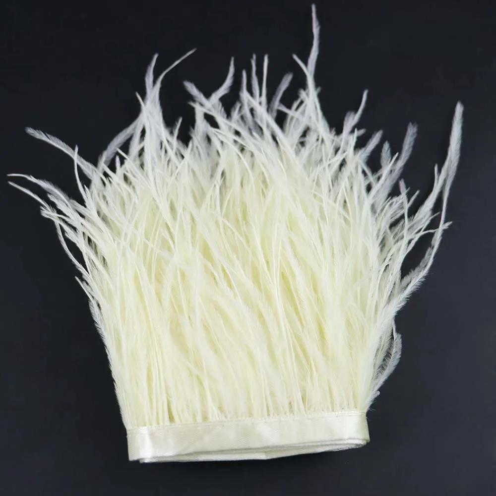 Feather53 Color Ostrich Feather Trim Ribbon 10-15cm 1M for Crafts Wedding Dresses Carnival Costume Home Decoration Sewing Accessories