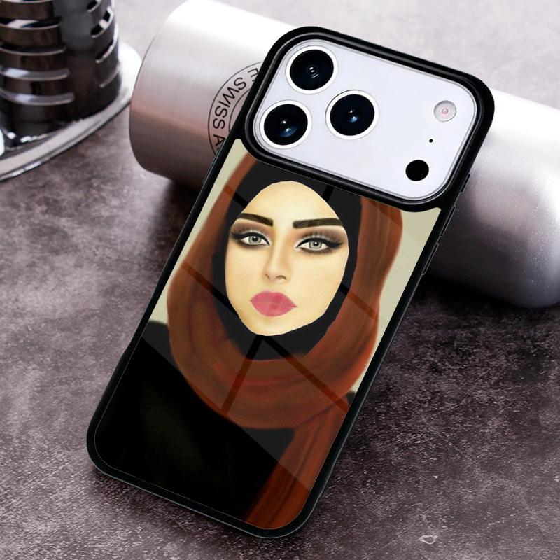 Arab Woman With Niqab Face eye Phone Case For iPhone 17 16 15 14 13 12 11 Pro Max Plus 17Air Soft Silicone Cover