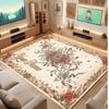 Floral Garden Theme Crystal Velvet Floor Rug Personalized Custom Name Text Warm Carpet Home Decoration