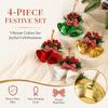 DIY Christmas Bell Pendant Double-Bell Xmas Bow Bell Hanging Decor  Fireplace Decor