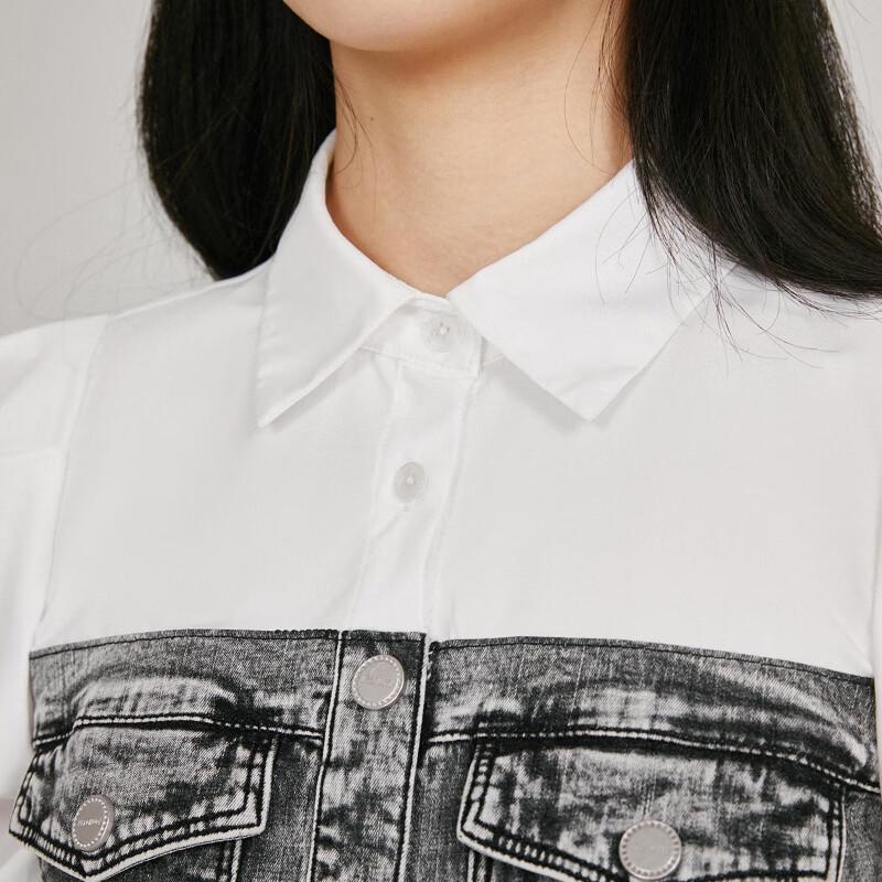 Veromoda Women's High-Waist A-Line 3/4 Sleeve Denim Dress