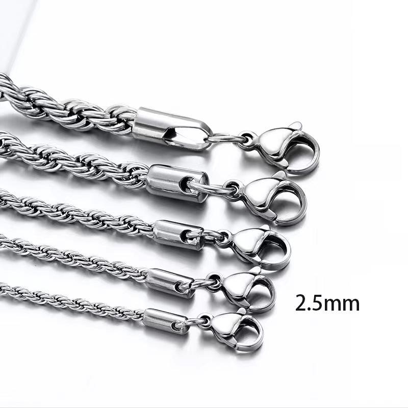 

Мужское ожерелье из нержавеющей стали с цепочкой «Твист» из 18-каратного золота - Модный хип-хоп стиль 50cm