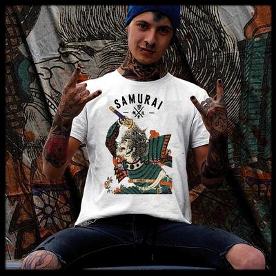 Samurai T-shirt Bushido Code Japanese Warrior Ronin Kanji Assassin S-3XL