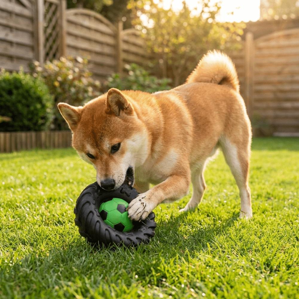 Giocattolo Interattivo Cane Elastico Suono Squeak Ruota Masticabile Cane Giocattoli Creativi per la Masticazione Gioco Indoor