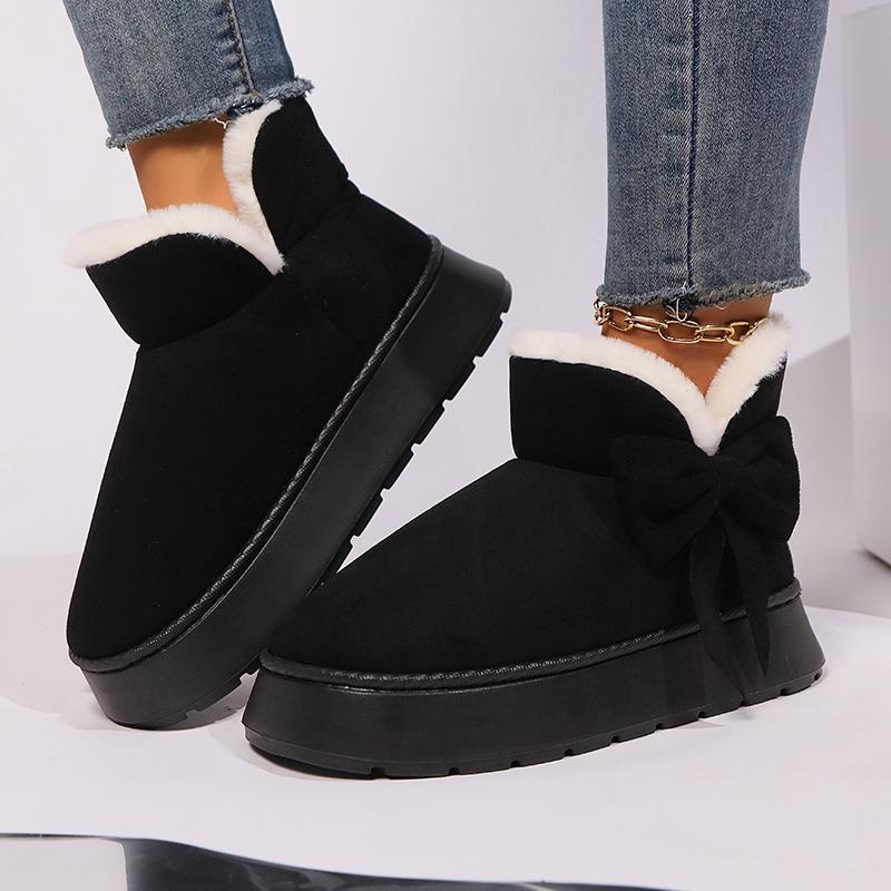 New Cotton Slippers: Fashionable Autumn/Winter Cotton Slippers for Men and Women with Bow Detail Indoor/Outdoor Oversized Warm Shoes