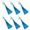 Set of 6Pcs 10cm Lucky Tassels Keychain Holder Wealth Symbol Polyester Fringe for Bag Decoration Jewelry Making