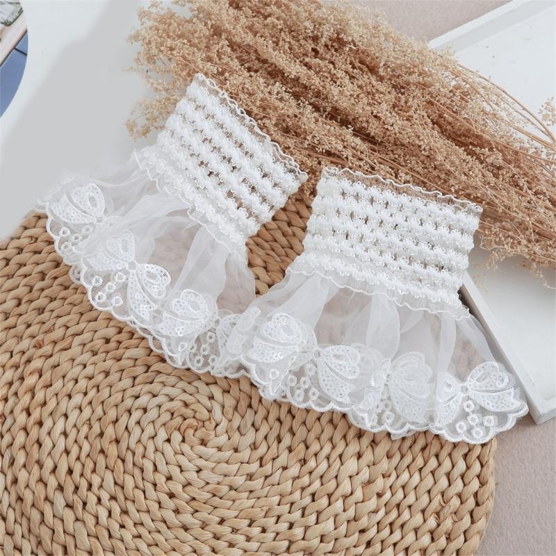 Embroidery Flower Arm Covers Comfortable Decorative Sleeves Wrist Cuff Sleeves For Women Teens Fashion Accessories