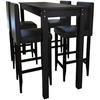 Bar Table - VIDAXL - Black - 1 Table and 4 Stools - Contemporary Style - Ergonomic