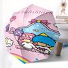Little Twin Stars,Sanrio Automatic Folding Umbrella Simple 8 Rib Design, Bright Cartoon Pattern, Durable Iron Frame, Suitable For Travel, Ou