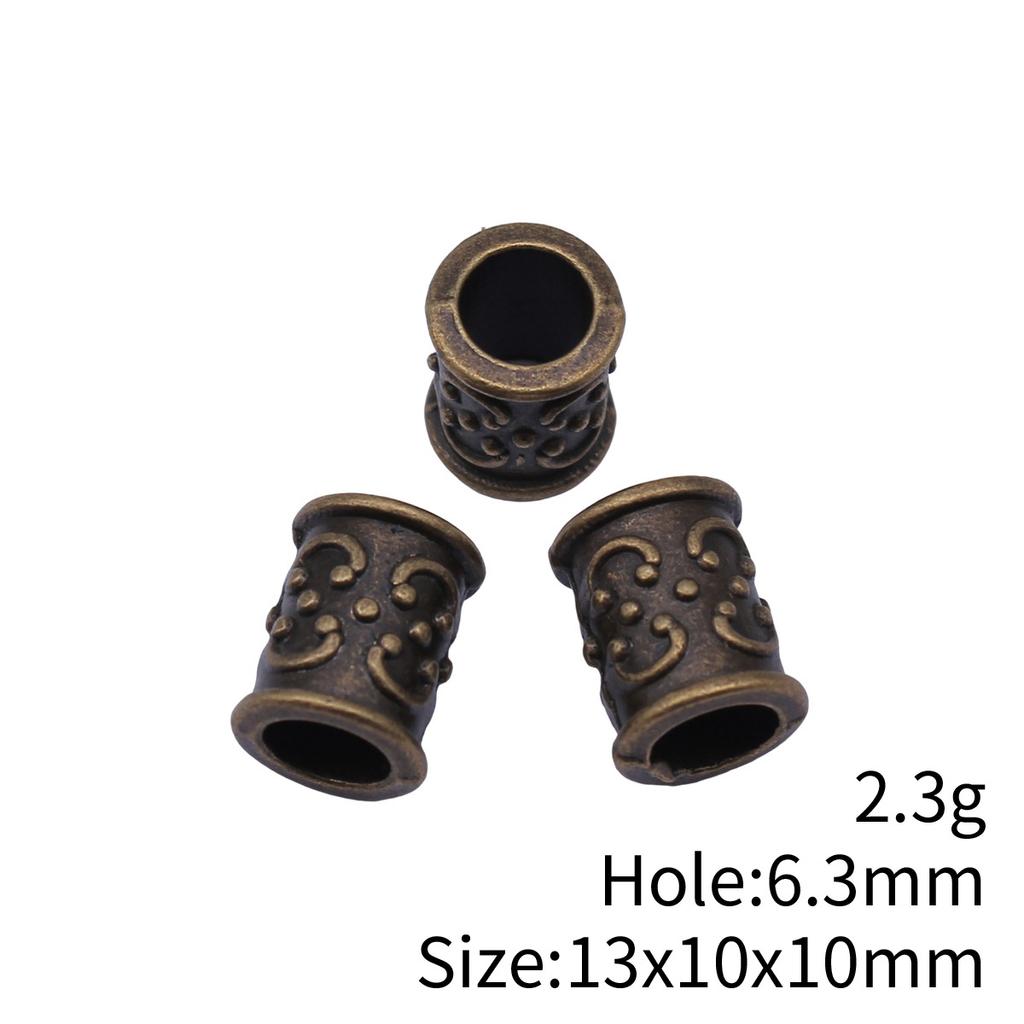 Hammered Texture Tube Spacer Beads Alloy Loose Beads For DIY Bracelet Dreadlocks Hair Braiding Jewelry Making Parts