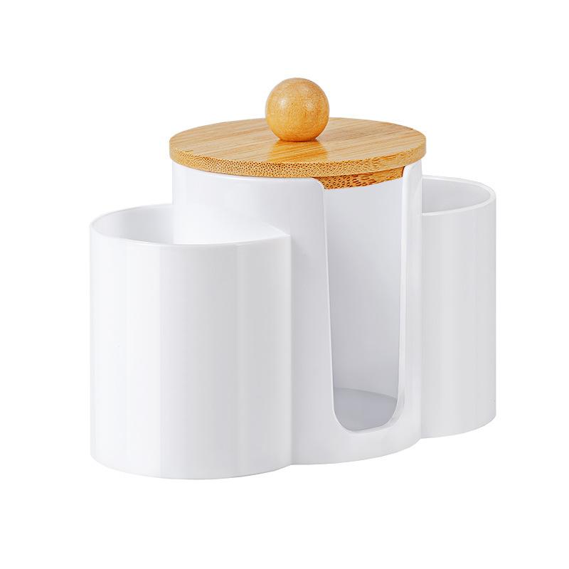 

This 3-In-1 Cotton Pad Storage Box Can Store Cotton Pads, Makeup Remover Pads, Toothpicks, Dental Floss Picks, Powder Puffs, Etc
