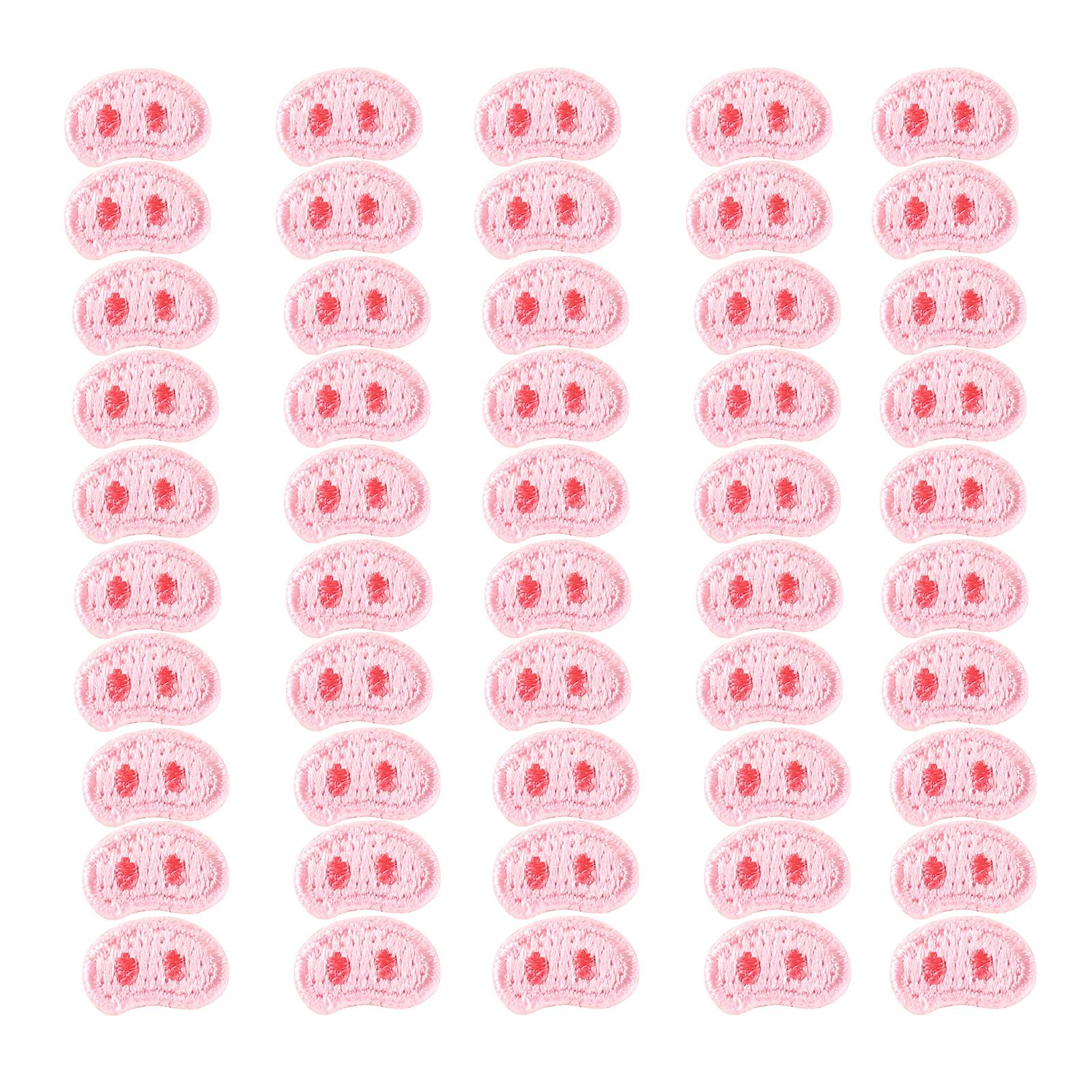 

50 шт. розовые пятачки, термонаклейки, нашивки-аппликации, маленькие ремонтные нашивки, вышитые нашивки для украшения сумки розовый