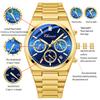 CHENXI Men's Multifunctional Wristwatch Calendar Moon Phase Chronograph Stylish Luminous Waterproof Men's Quartz Watch