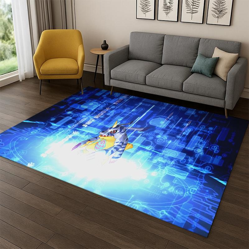 3D Digimon Adventure Angewomon Agumon Cartoon Carpet Rug for Bedroom Living Room Sofa Doormat Home Decor,Kid Area Rug Non-slip