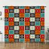Curtains Bright Bohemian Lattice Sunshade Digital Printing Curtains Blackout No Punching