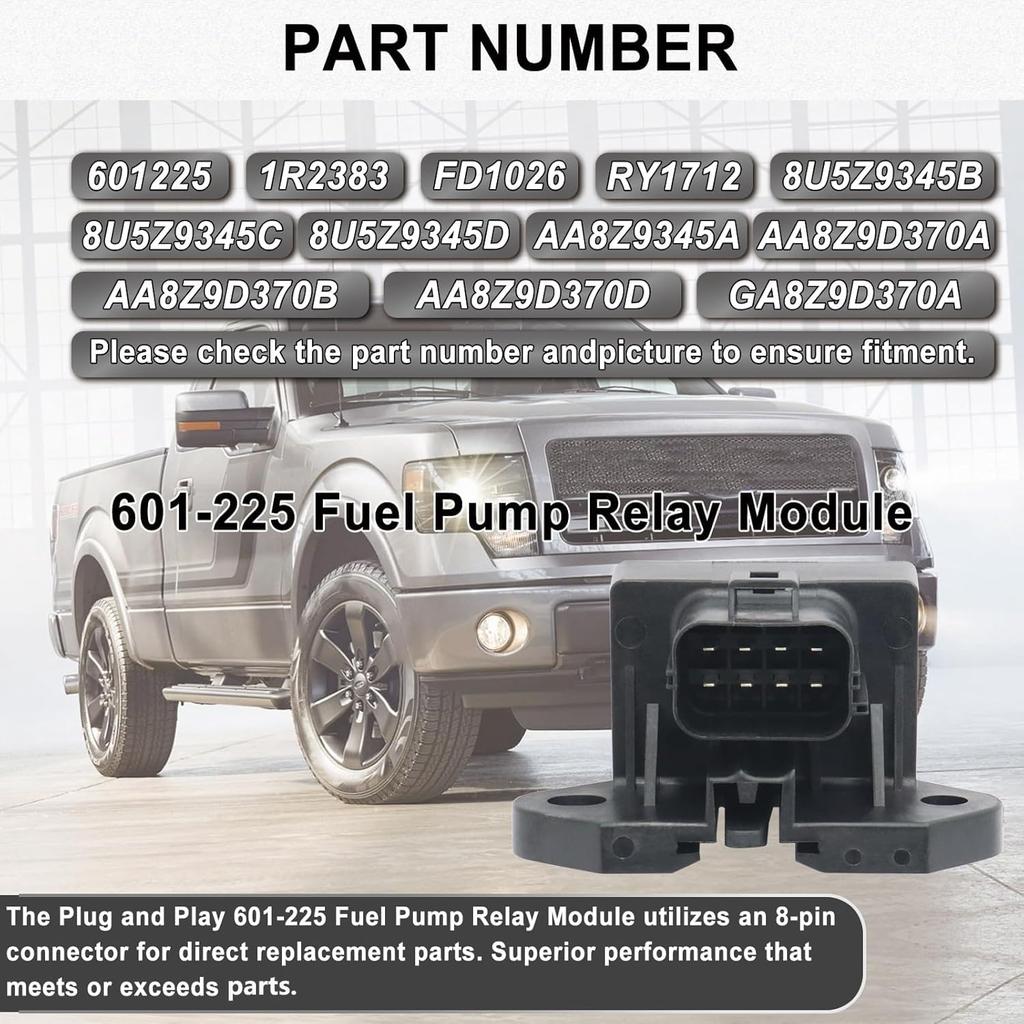 601-225 Fuel Pump Relay Module Fit for Ford Expedition AA8Z9345A FD1026 | Fit for Ford E150 E250 E350 F150 F250 F350 Edge Escape Transit|Lincoln MKS