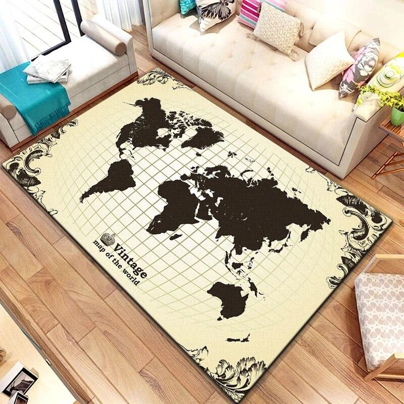 Map Carpet  Kitchen Mats for Floor Play Aera Mat Picnic Mat Camping Cushion Floor Mat  Living Room Rug Game Area Mat Room Decor