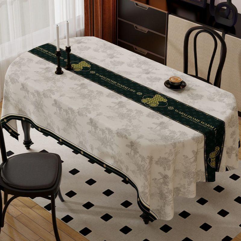 High-Quality PVC Rectangular Tablecloth - No-Wash, Stylish Design for Dining or Coffee Table, Essential for Spring Decor