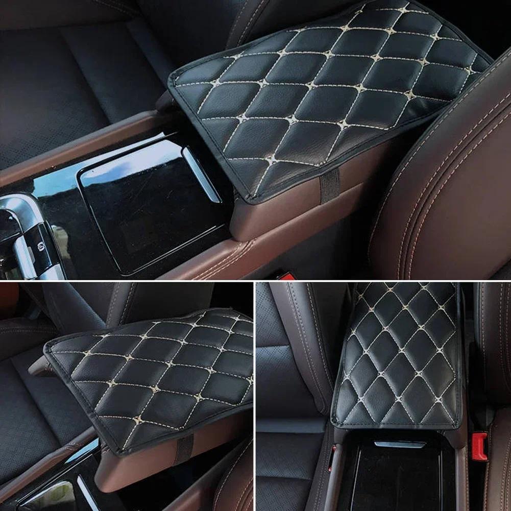 Car Center Console Box Pad Protector Universal Armrest Pad Cover Non-slip Soft Fiber Leather Auto Decoration Styling Arm Rest