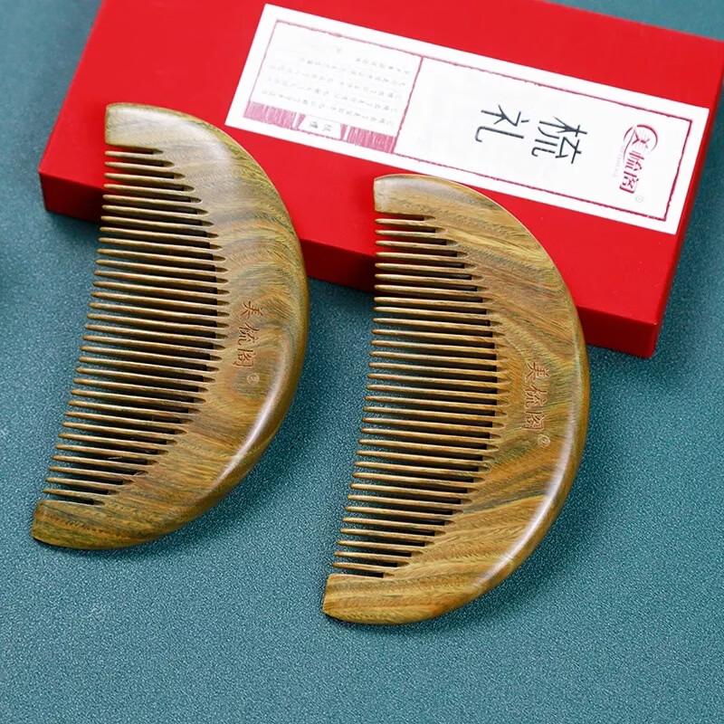 Green Sandalwood Portable Hair Comb