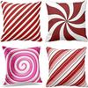 Christmas Pillowcase Nordic Striped Santa Letter Printed Cushion Cover Home Car Sofa Waist Pillowcase